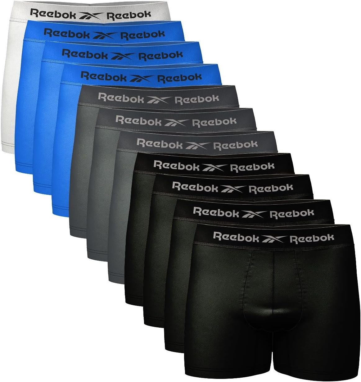 Kit 11 Cuecas Boxer Reebok Masculinas Microfibra Adulto Box Sem Costura