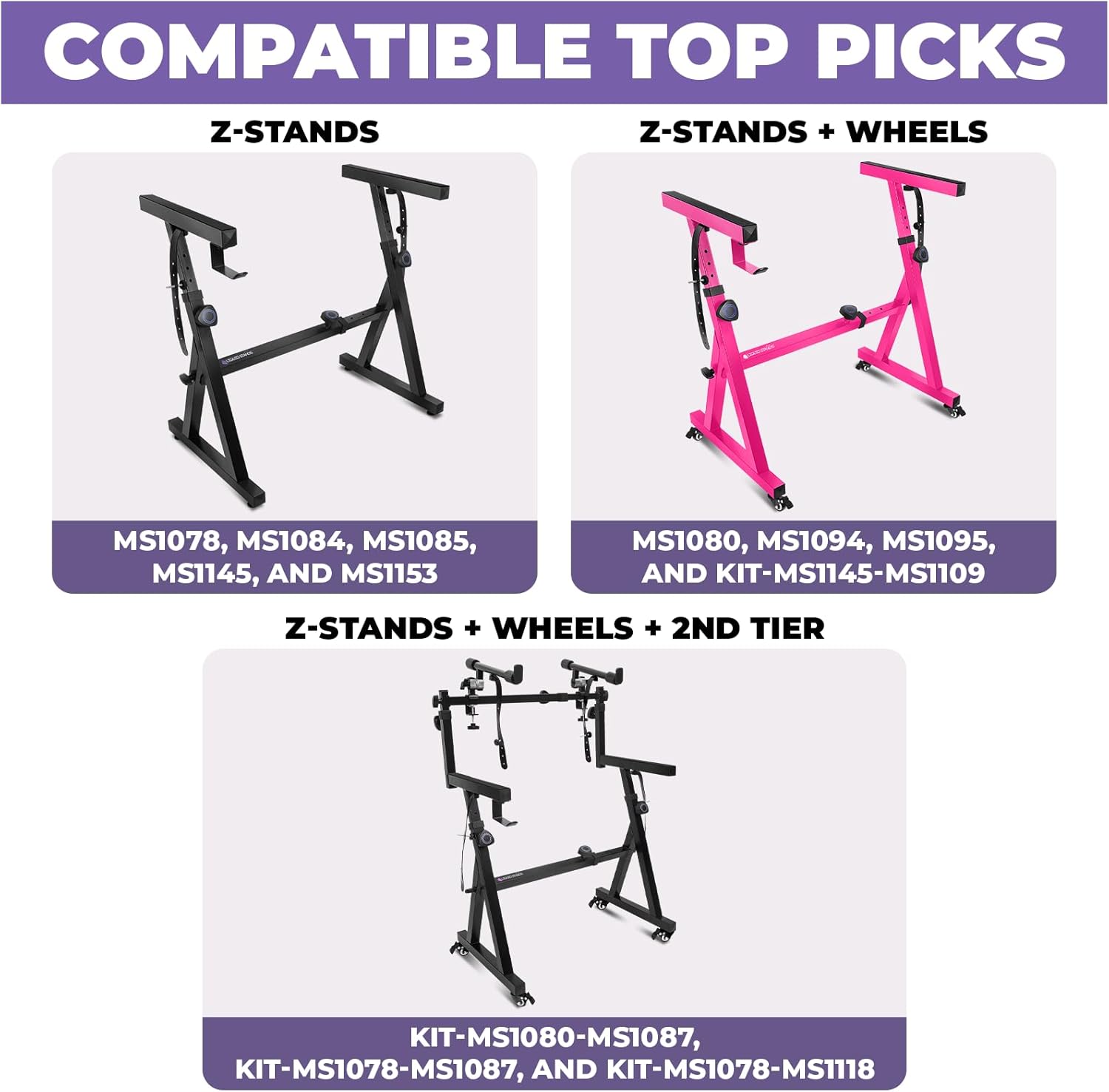 Liquid Stands Carry Bags for LS items (Mostly Stands) - Custom Fit Foldable Z Stand, 2nd Tier Stand with Wheels and others - Portable & Large Protective Storage - Piano Stand Case