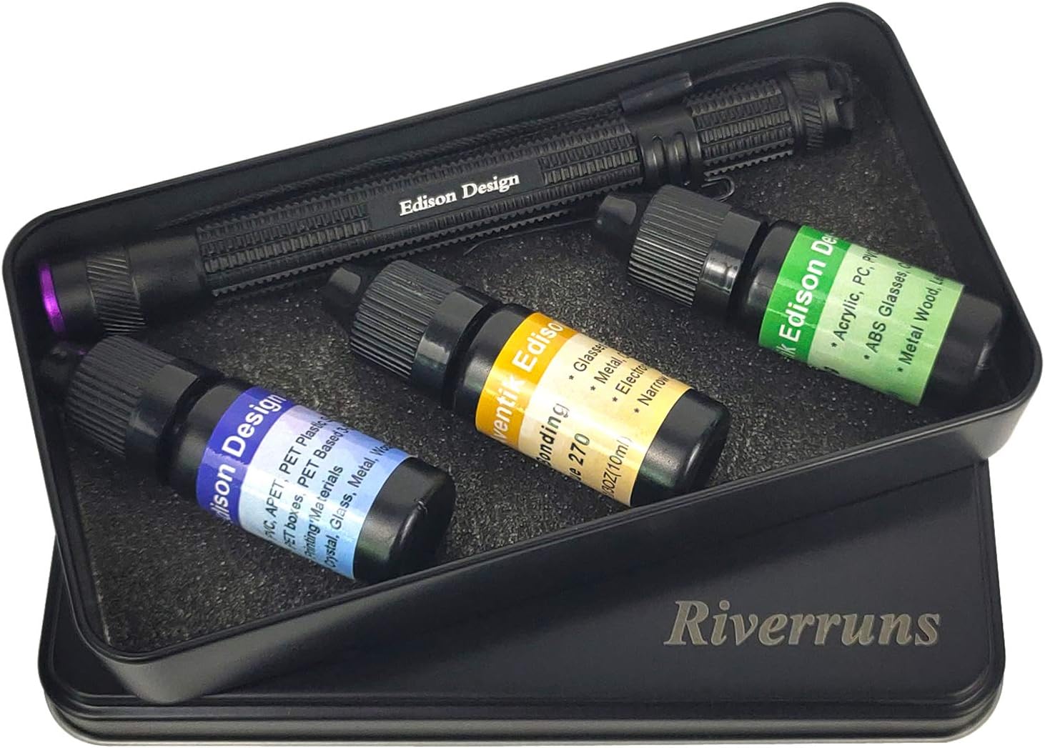 Riverruns Bonding and Welding UV Glue - Super UV Glue for Plastic, Glass and Metal with Pen Light
