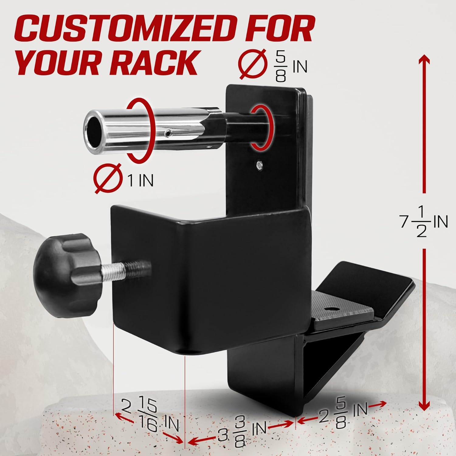 Yes4All Power Rack J-Hooks & Attachments – Heavy Duty Barbell Holders Compatible with 2x2 & 3x3 Power Racks for Home Gym