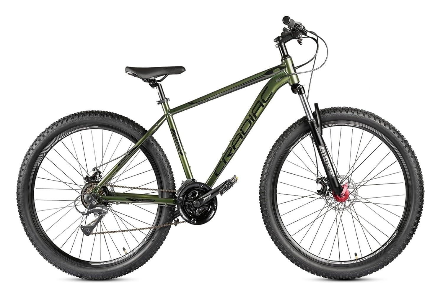 Alpha 21 Speed 6061 Alloy Cycle 29 T 21 Speed Gear Bicycle for Men with Front Lockout Suspension & Dual Disc Brake Mountain Bike | Ideal for 15+ Years, Unisex, Frame Size : 18 inch, Green