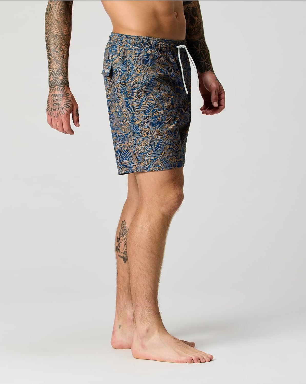 Huckberry Men's Swim Trunks - Performance Lined Swim Shorts, in 5" or 7" Inseam, Stretchy w/Liner, Elastic Waistband