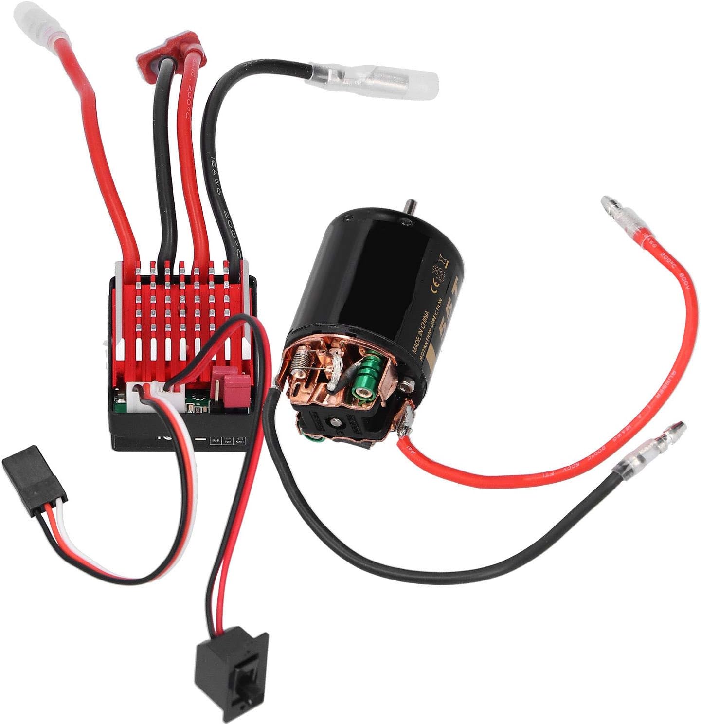 RC Motor ESC Combo, High Torque 360A Brushed Motor Kit 540 with T Plug for 1/10 Scale RC Cars Off-Road Racing Hobbyists