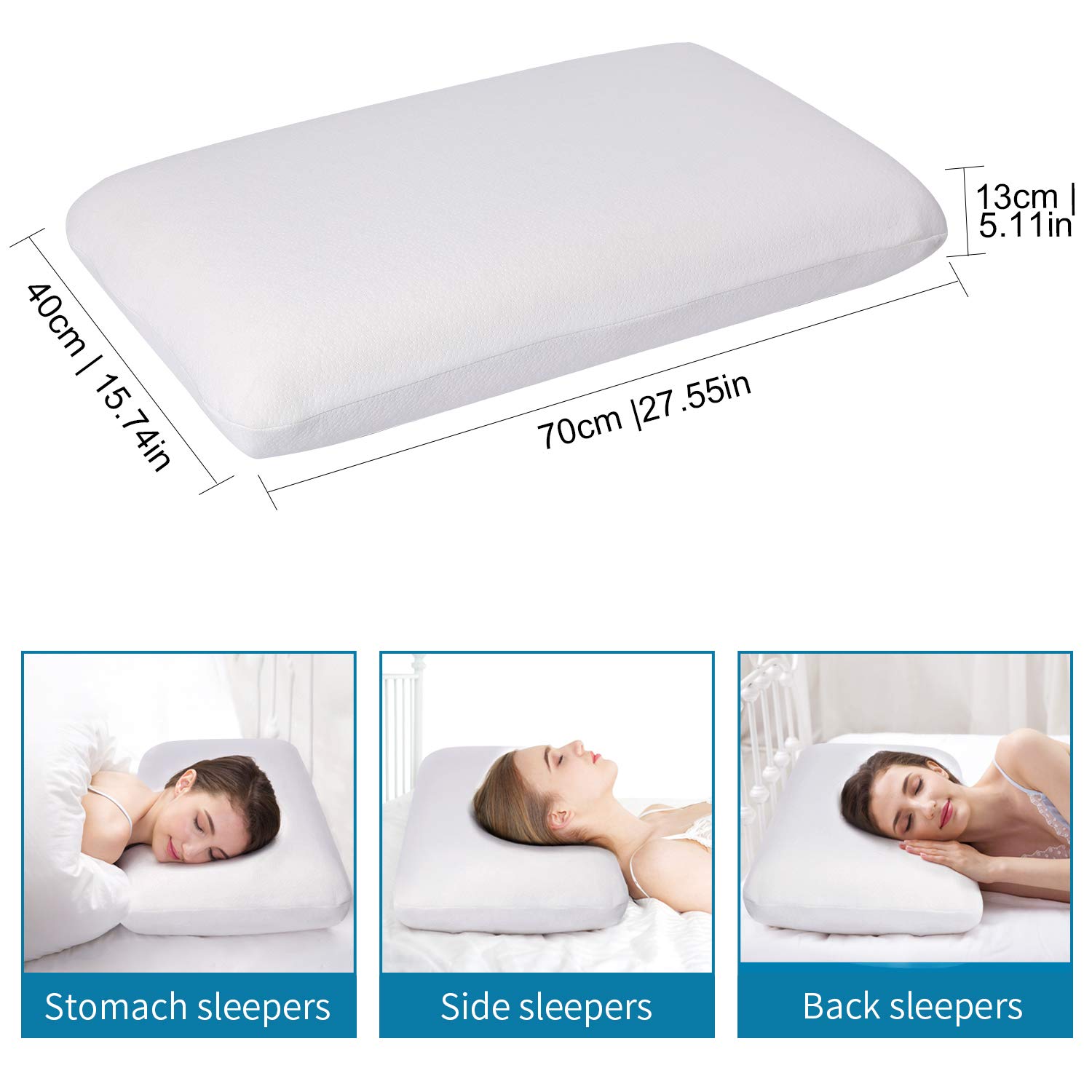 Memory Foam Pillow King Size(27.55x15.74inch), Findigit Ergonomic