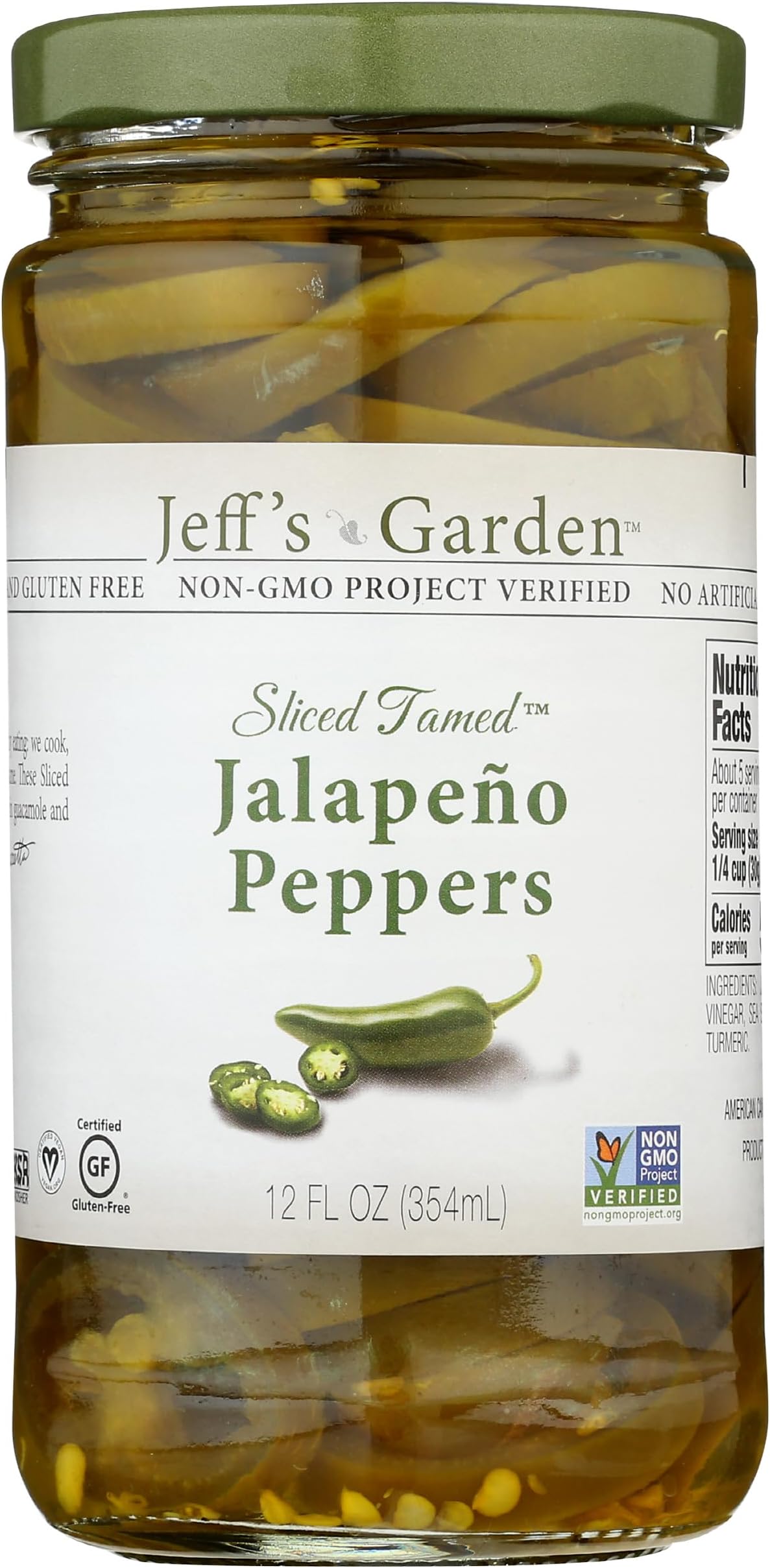 Jeff's Naturals Sliced Tamed Jalapeno Peppers, 12 oz