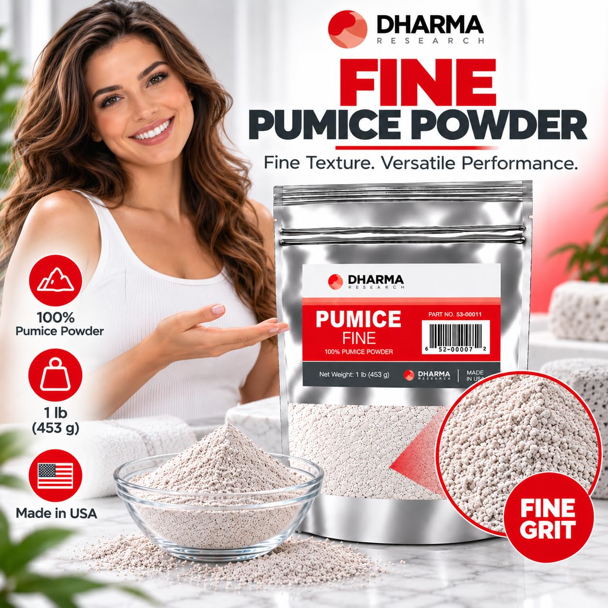 Pumice Powder Abrasive - 1 lb Bag with Scoop -5