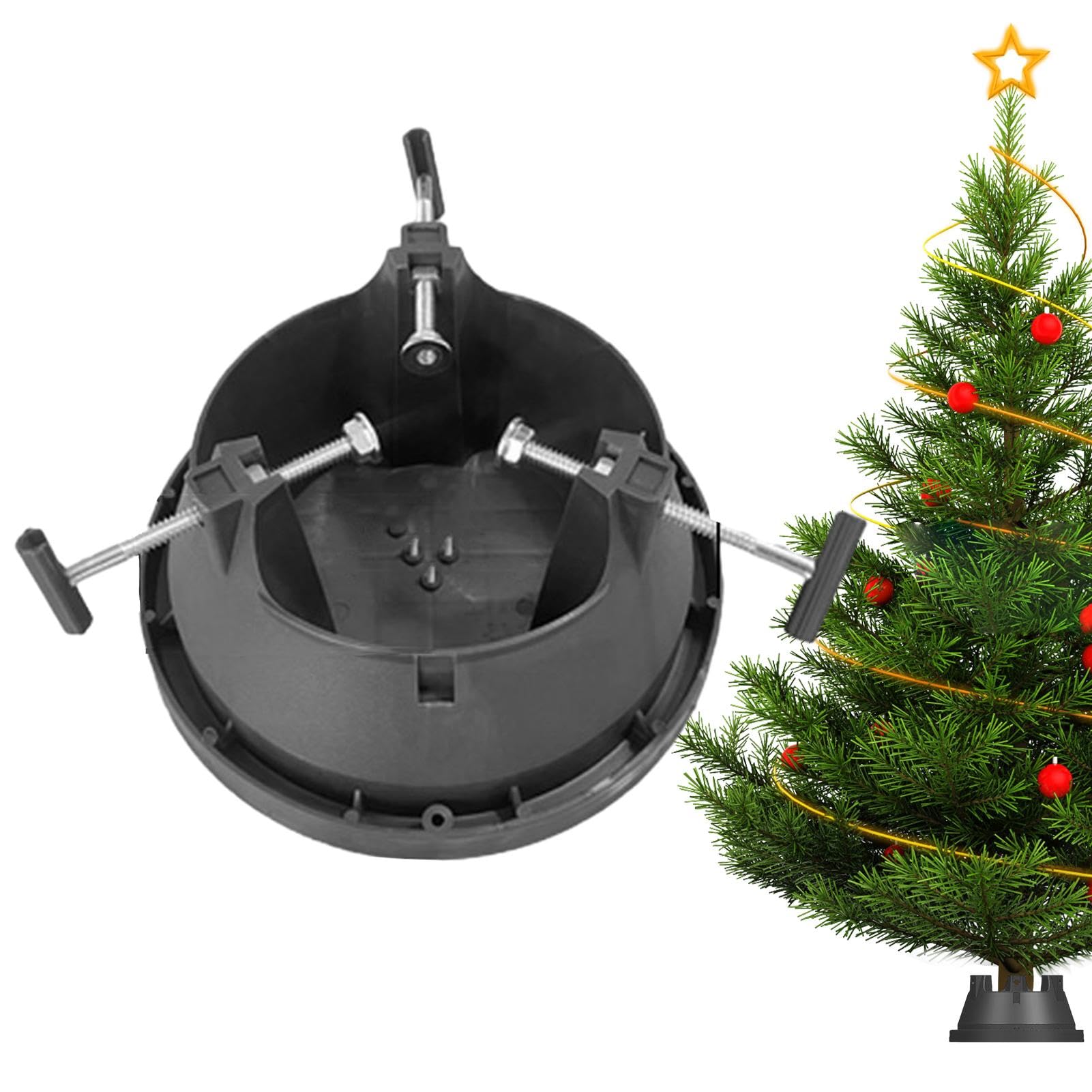 Base de soporte para árbol de Navidad que evita caídas y conserva el abeto fresco en casa