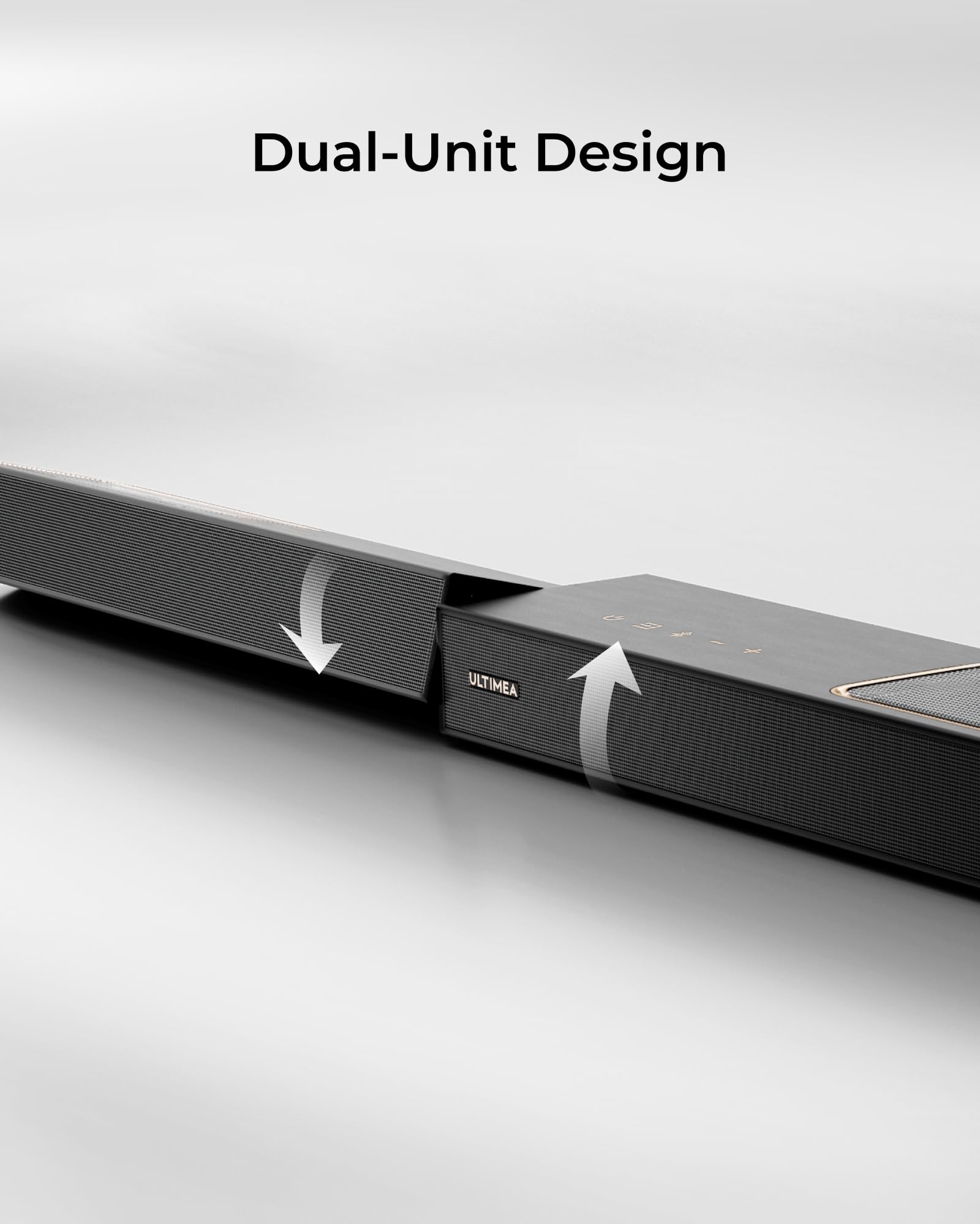 ULTIMEA Barra de Sonido de 3.1.2 Canales con Dolby Atmos, Sistema de Sonido Envolvente para Smart TV, Barra de Sonido con subwoofer de 6.5 Pulgadas para Cine en casa, BT 5.4, HDMI eARC, Skywave F30