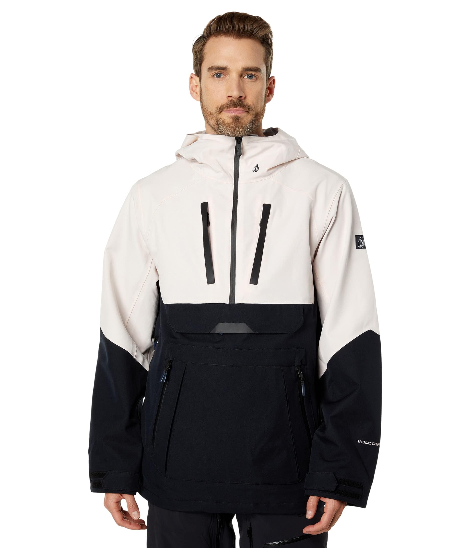 Volcom Men's Brighton Pullover Anarok Hooded Snowboard Jacket
