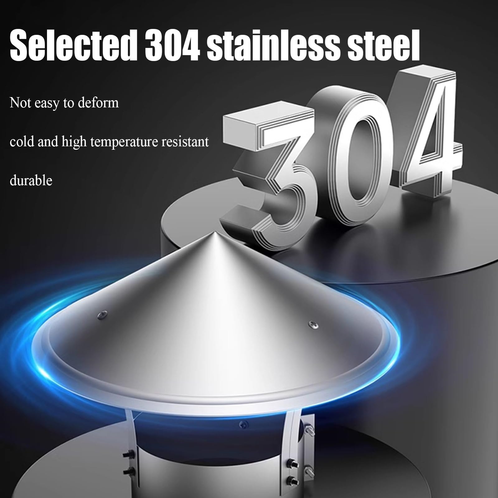 Coperchio di sfiato for camino, cappello for in acciaio inossidabile 304 for camini esterni e tubi for stufe (170 mm)(170mm)