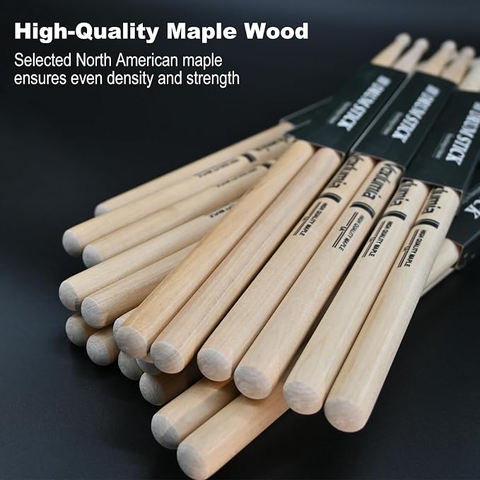 Baquetas profesionales Voxlumia, 2 pares, madera maple o nogal miniatura 7