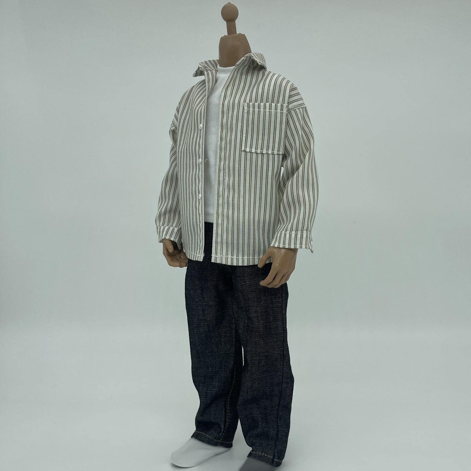 Colcolo Männliche Actionfigur Puppenkleidung 1/6 Skala Zubehör Set Puppenhose Puppenhemd Modelloutfit Aus Stoff für Bastelarbeiten Modellspielzeug Dekoration, Beigefarbener Anzug