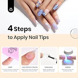 Beetles 9 In 1 Gel Nail Glue Nail Dehydrator Kit for Acrylic Nails Acid Free & Hema-Free Professional Dehydrator Prep for U V Gel Polish Long Lasting Led Lamp Required