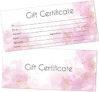 25 vales de presente em branco cartões de presente em aquarela roxa para negócios, salão, spa, massagem, restaurantes, vouchers personalizados de cliente para aniversário, cartão de trabalho -06
