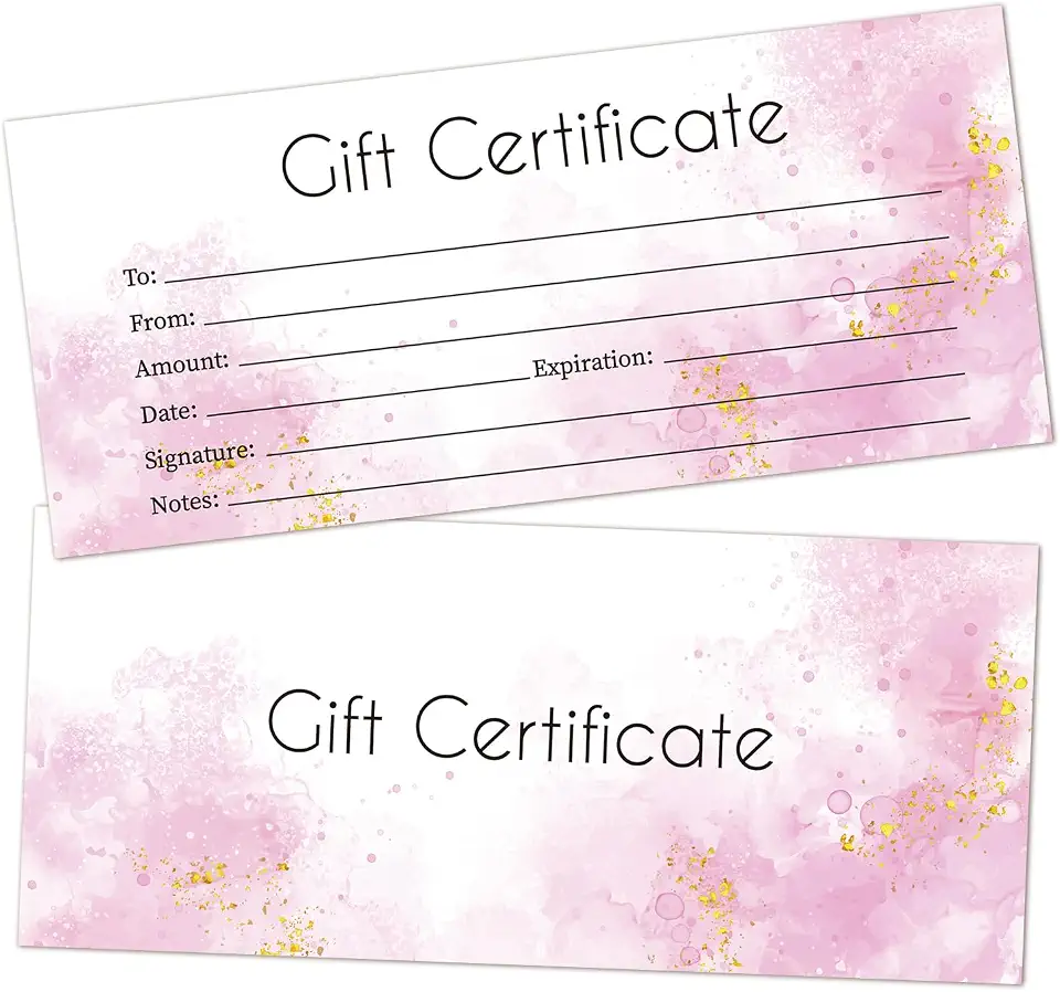 25 vales de presente em branco cartões de presente em aquarela roxa para negócios, salão, spa, massagem, restaurantes, vouchers personalizados de cliente para aniversário, cartão de trabalho -06