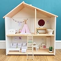 Vista 8 de Mini escalera de madera para casa de muñecas, escalera de jardín en miniatura, muebles pequeños, decoración en miniatura, adorno de casa de muñecas