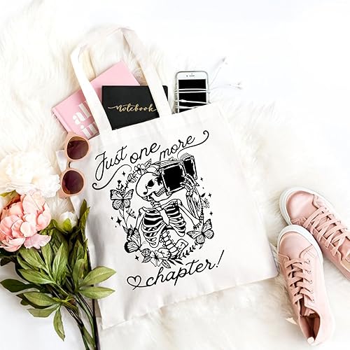 Miniatura 6 de WZJHCL Library Lover Tote Bag Reading Tote Shopping Bag Bookworm Bolso Bibliotecario Bolso de hombro Solo un capítulo más bolsa de asas