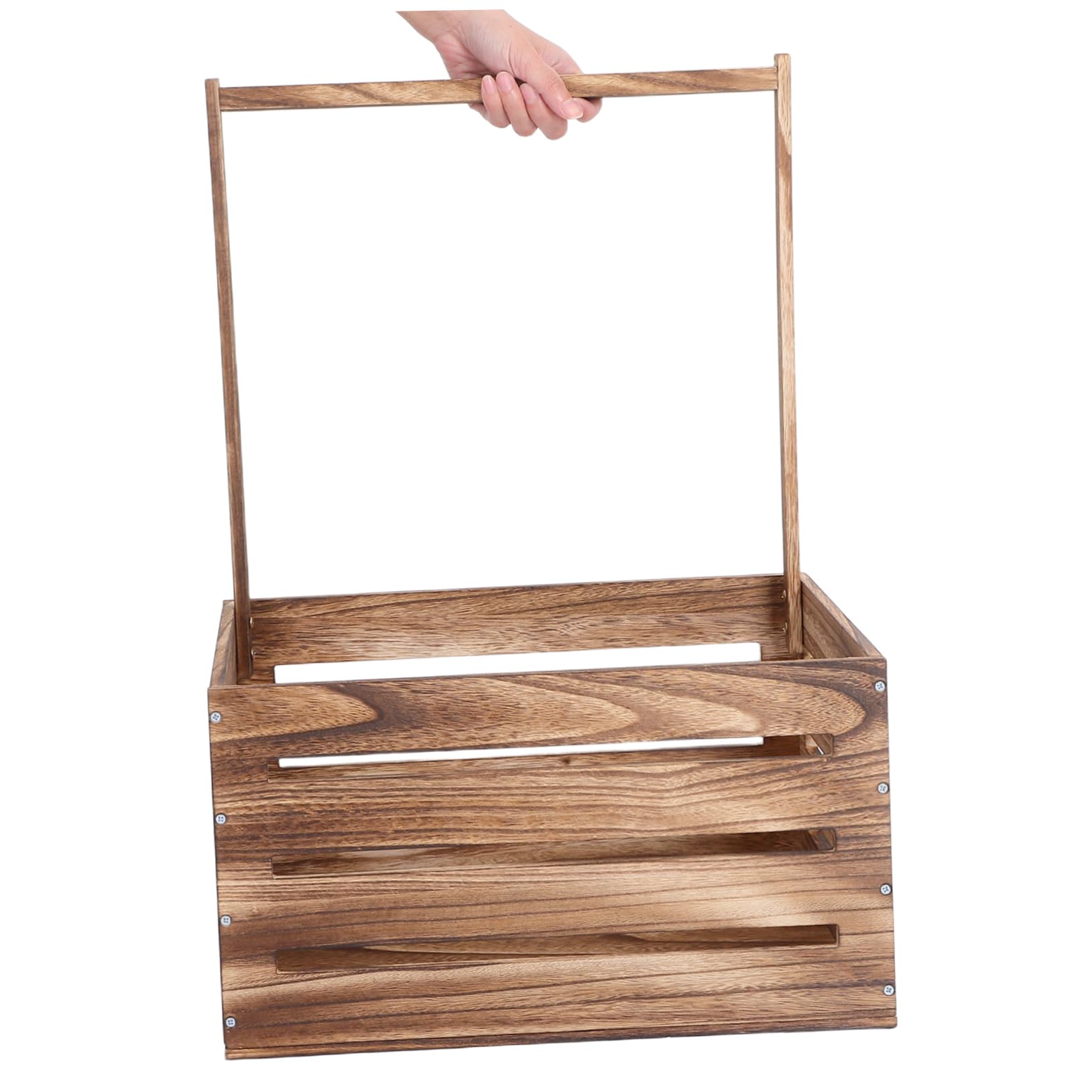 Cesta de Almacenamiento para Bebés de Madera con Asa Color Café