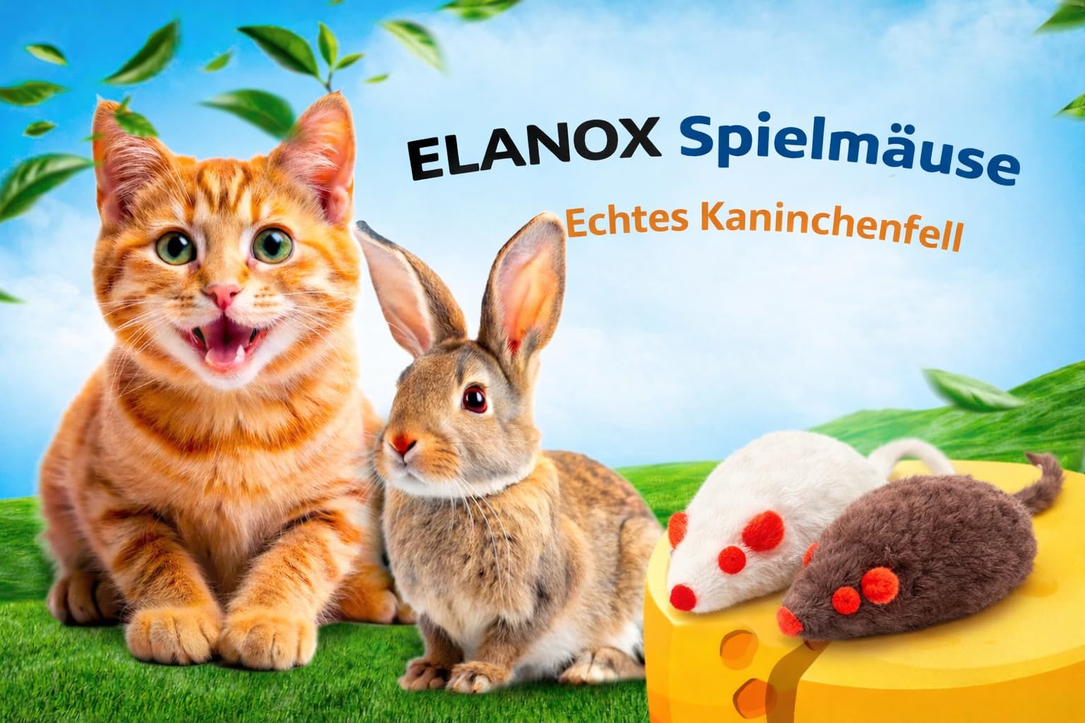 ELANOX Zestaw 10 myszy do zabawy, 10 sztuk, z dzwonkiem, bez plastikowych części na zewnątrz (oczy, nos), nasączone kocimiętką, zabawka dla wszystkich ras kotów (10 sztuk mieszanek)