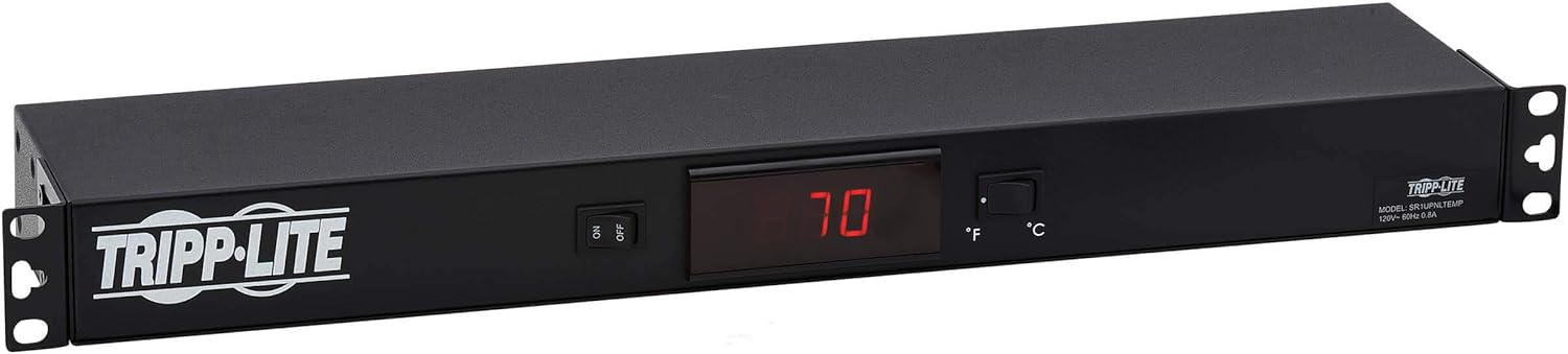 TRIPP LITE Blanking Panel with Digital Temperature Sensor, 1U Rack Panel, Front Panel LCD for Network Racks (SR1UPNLTEMP)