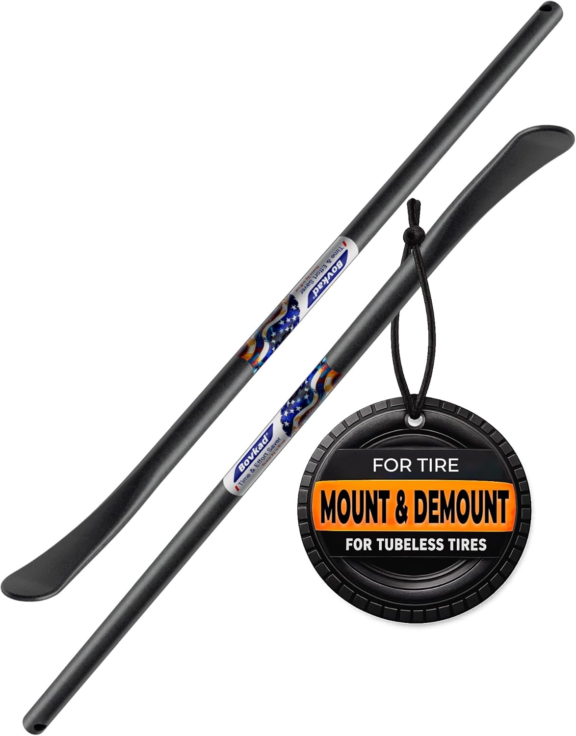 30 Inch Heavy Duty Tire Spoon Bars, 2 Pack 3/4 in(STK) Solid Steel Tire Irons for Mounting & Demounting Tires, Premium Tire Changing Tools for Truck, SUV & Semi Tires (Black)