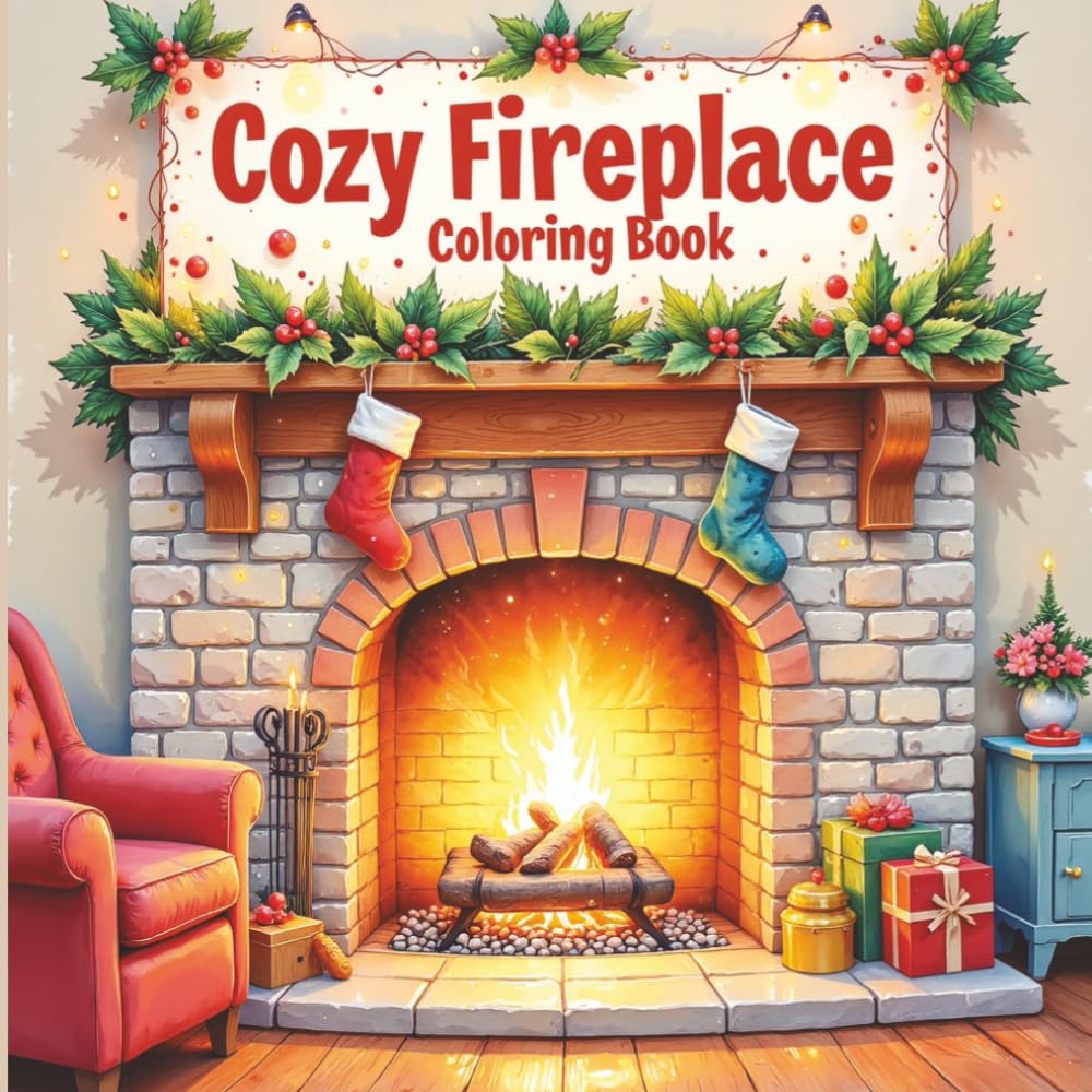 Cozy Fireplace Coloring Book: Relaxing Fireside Scenes to Color and Unwind