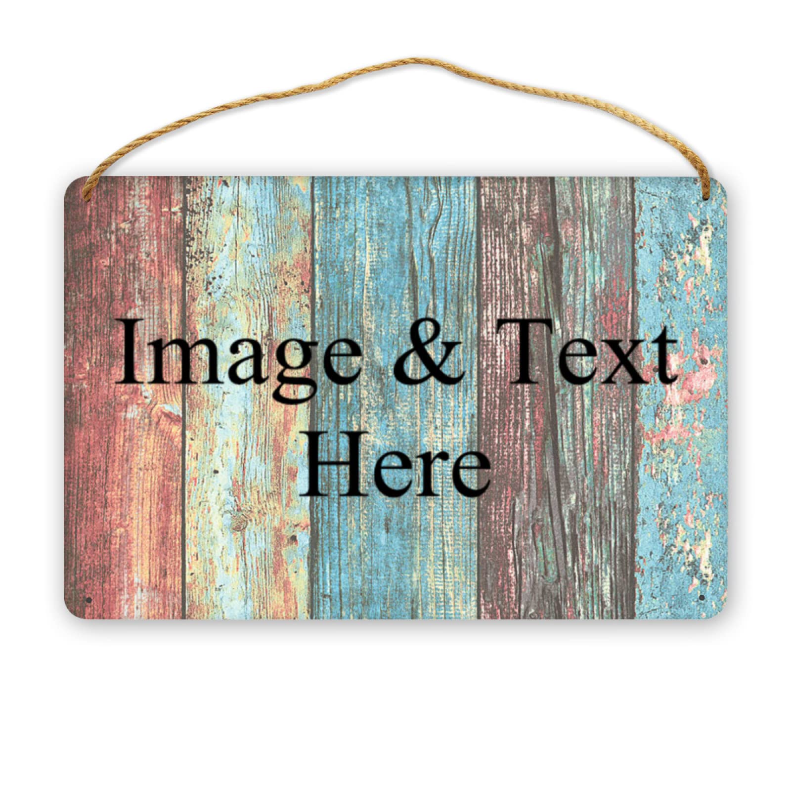 DJNGN Personalised Wooden Signs with Your Image Text Here Sign - Custom Name Signs Personalised Wooden Door Wall Plaque Personalised Welcome Sign Wooden House Signs