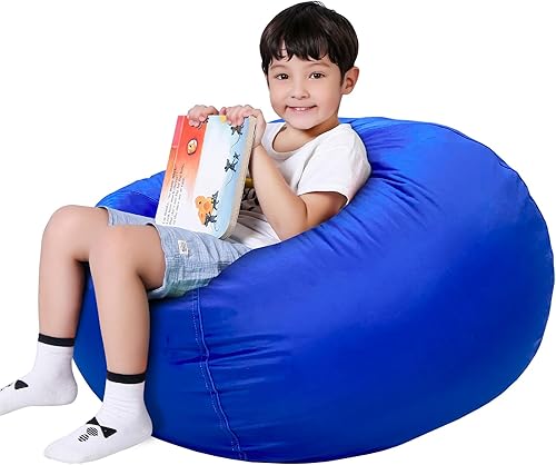 Miniatura 1 de Lukeight Funda para silla puf de almacenamiento de animales de peluche para niños, funda para silla puf con cremallera para organizar habitaciones