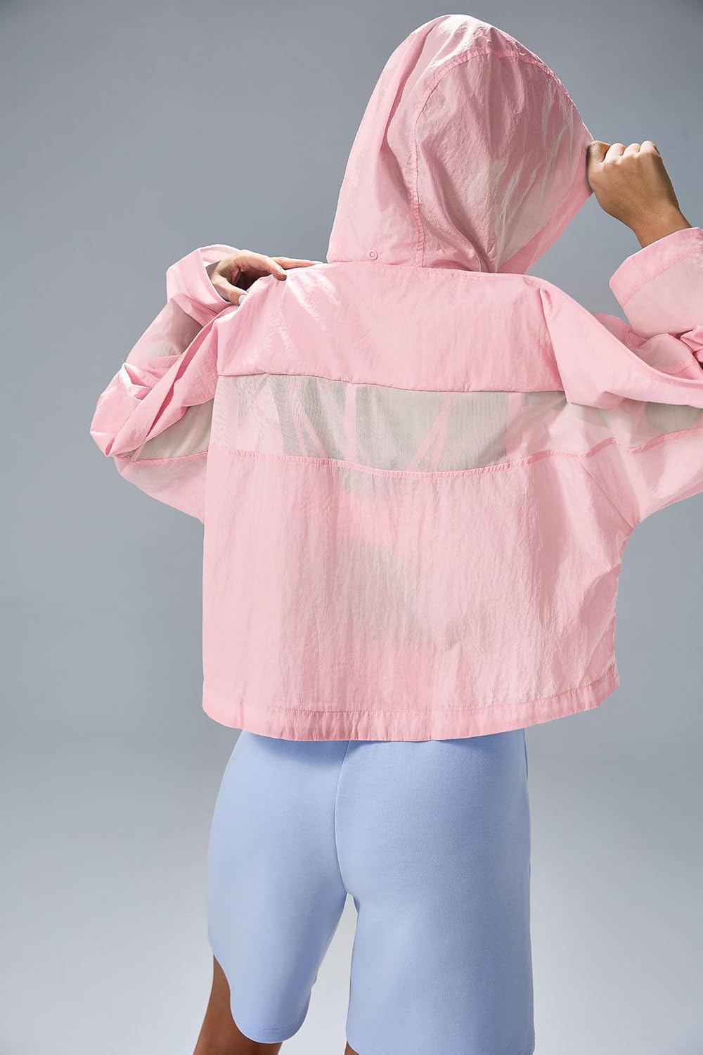 altiland Cool Feeling Water Repellent Raincoats for Women - Lightweight Hooded Outdoor Cycling Jacket Windbreaker - Image 4