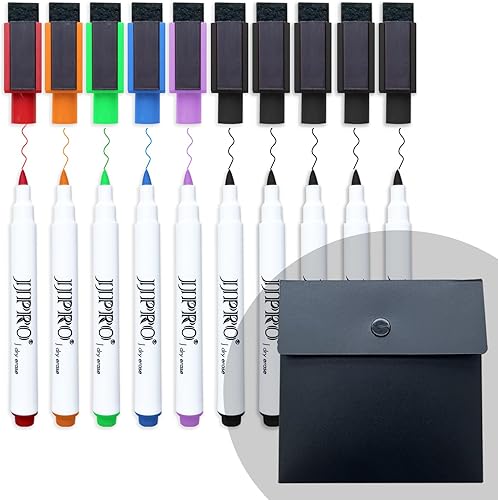 JJPRO Marcadores magnéticos de borrado en seco de punta ultra fina, marcadores de borrado en seco de punta extra fina para planificar pizarras
