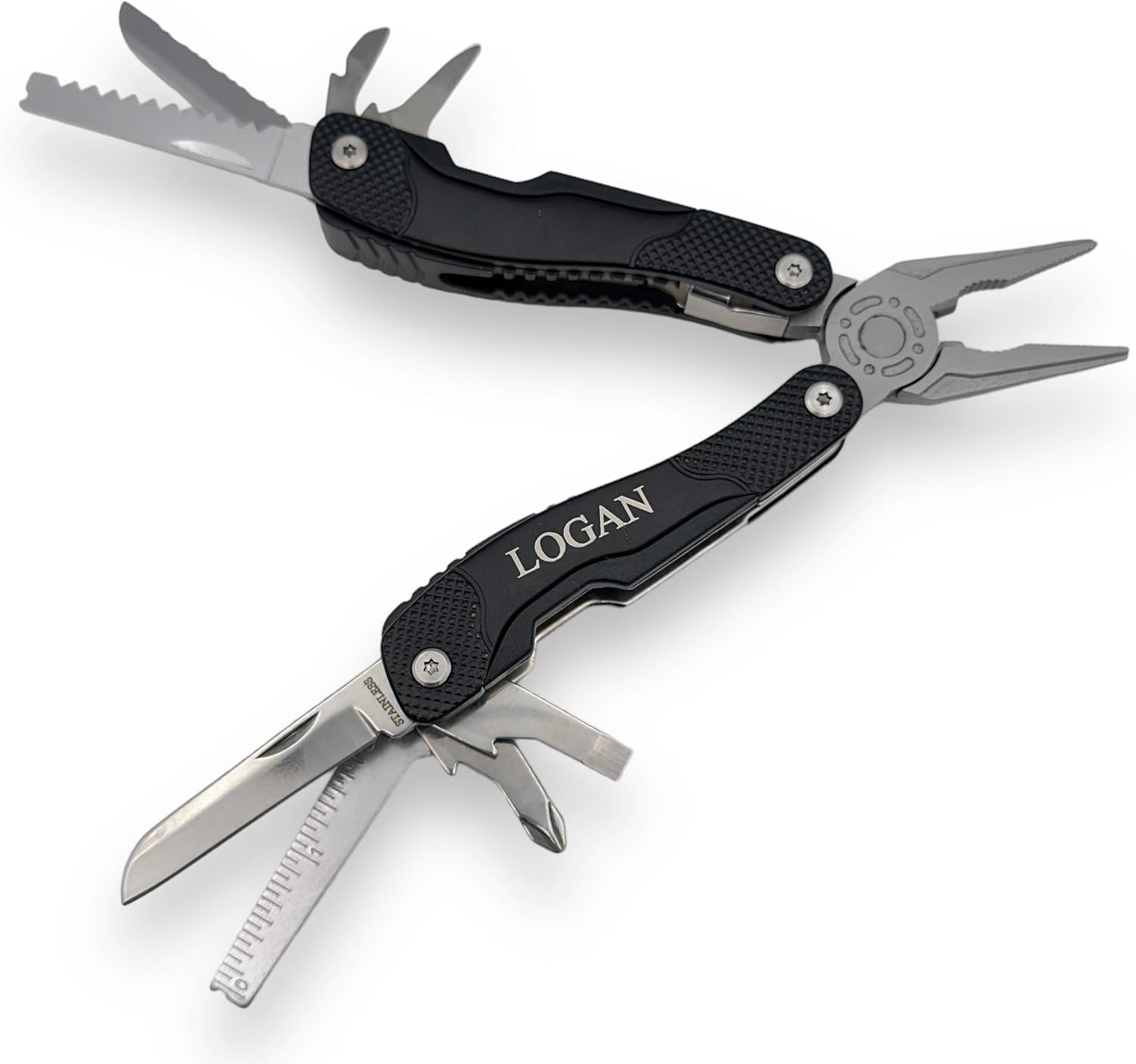 Personalized 4" Black Metal Multi Tool Custom Multitool in Nylon Sheath