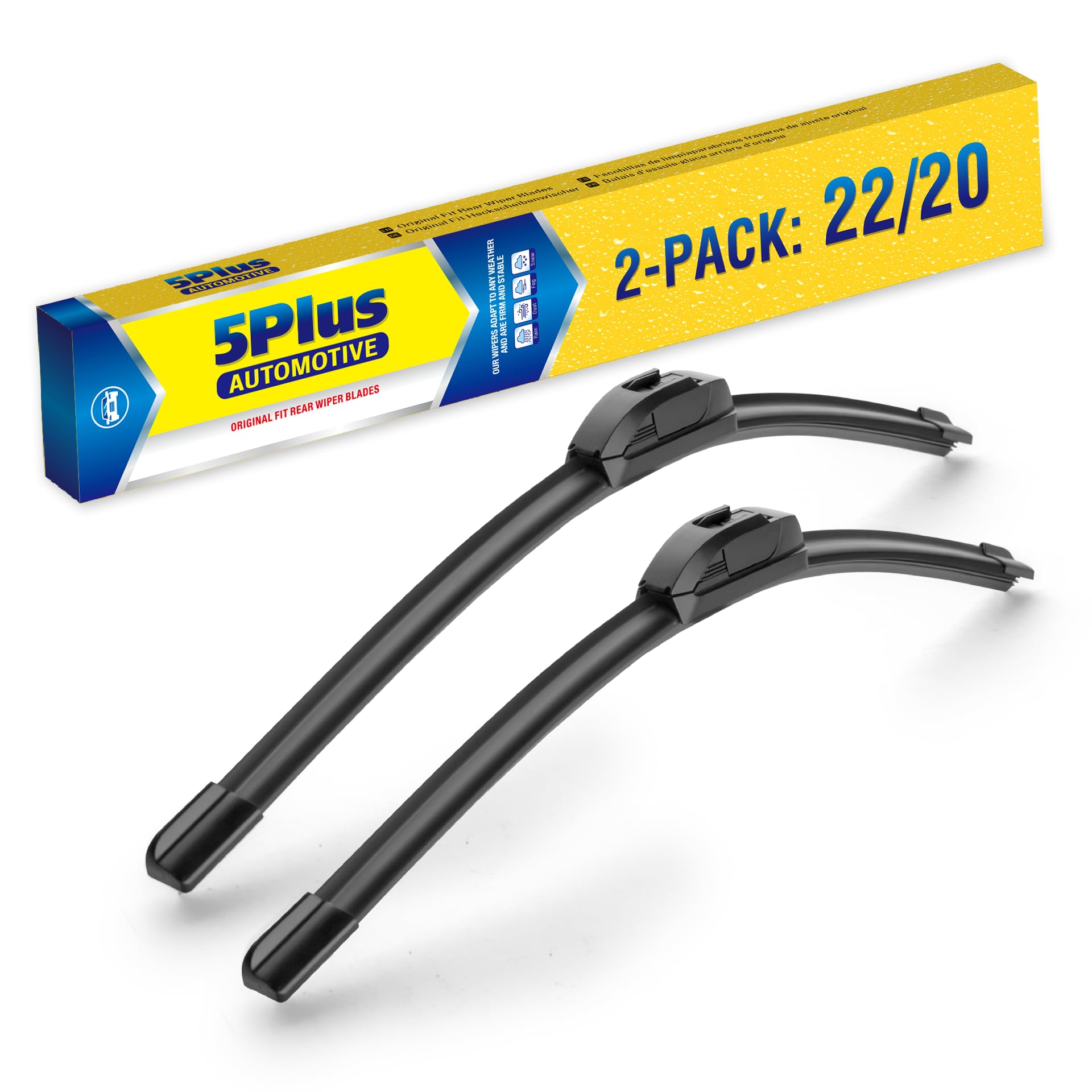 22"+20" Windshield Wiper Blades Replacement For Toyota Tacoma 2023 2022 2021 2020-2016 4Runner 2009-2003 86 2020-2017 GR86 2024-2022 /Chevy Camaro 2020-2016 Corvette 2019-2014+More(Set of 2)