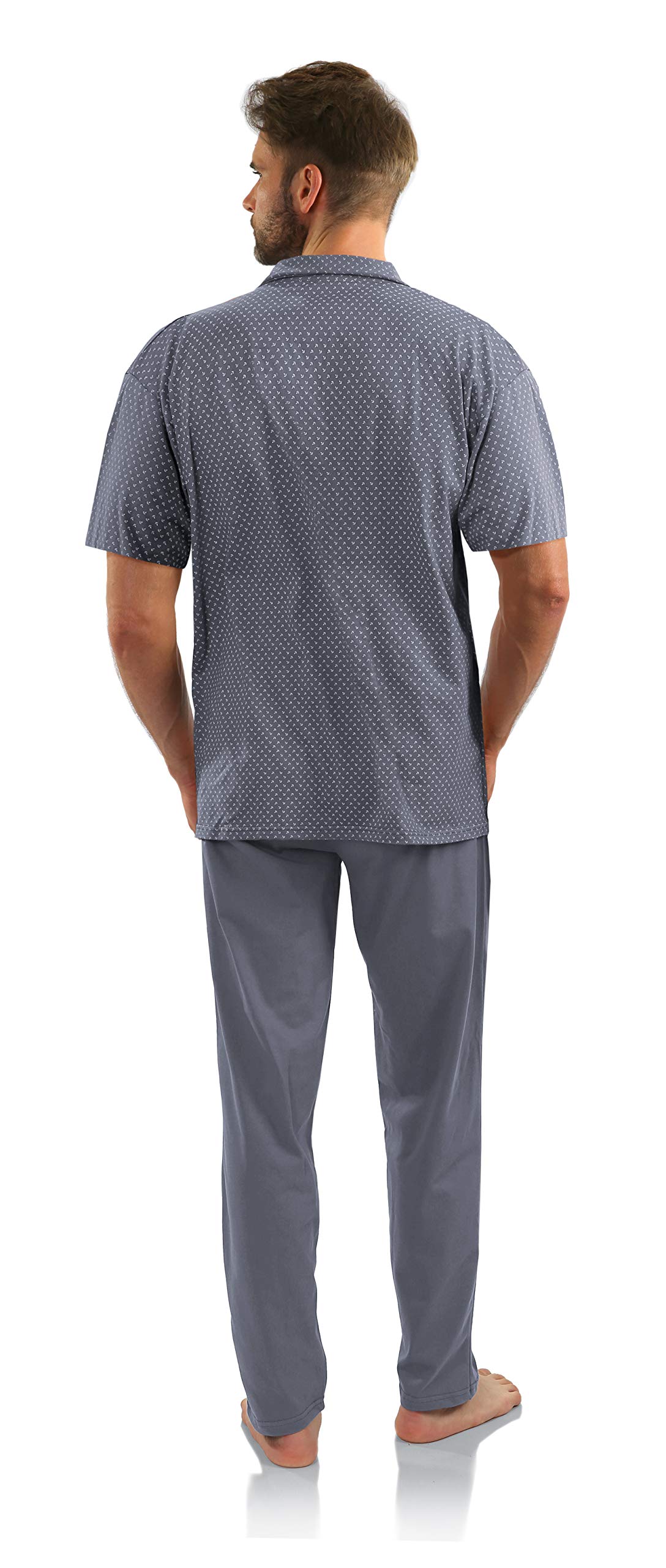 Sesto Senso Pijama Hombre Botones Verano Algodón Pantalon Largo Camisa Corto