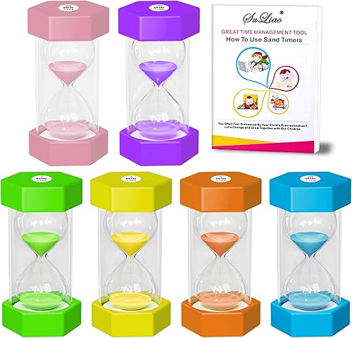 SuLiao Juego de temporizador de arena con reloj de arena con reloj de arena con 135102030 minutos visual colorido para juegos, aula, niños, oficina, SuLiao Juego de temporizador de arena con reloj de arena con reloj de arena con 135102030 minutos visual colorido para juegos, aula, niños, oficina,