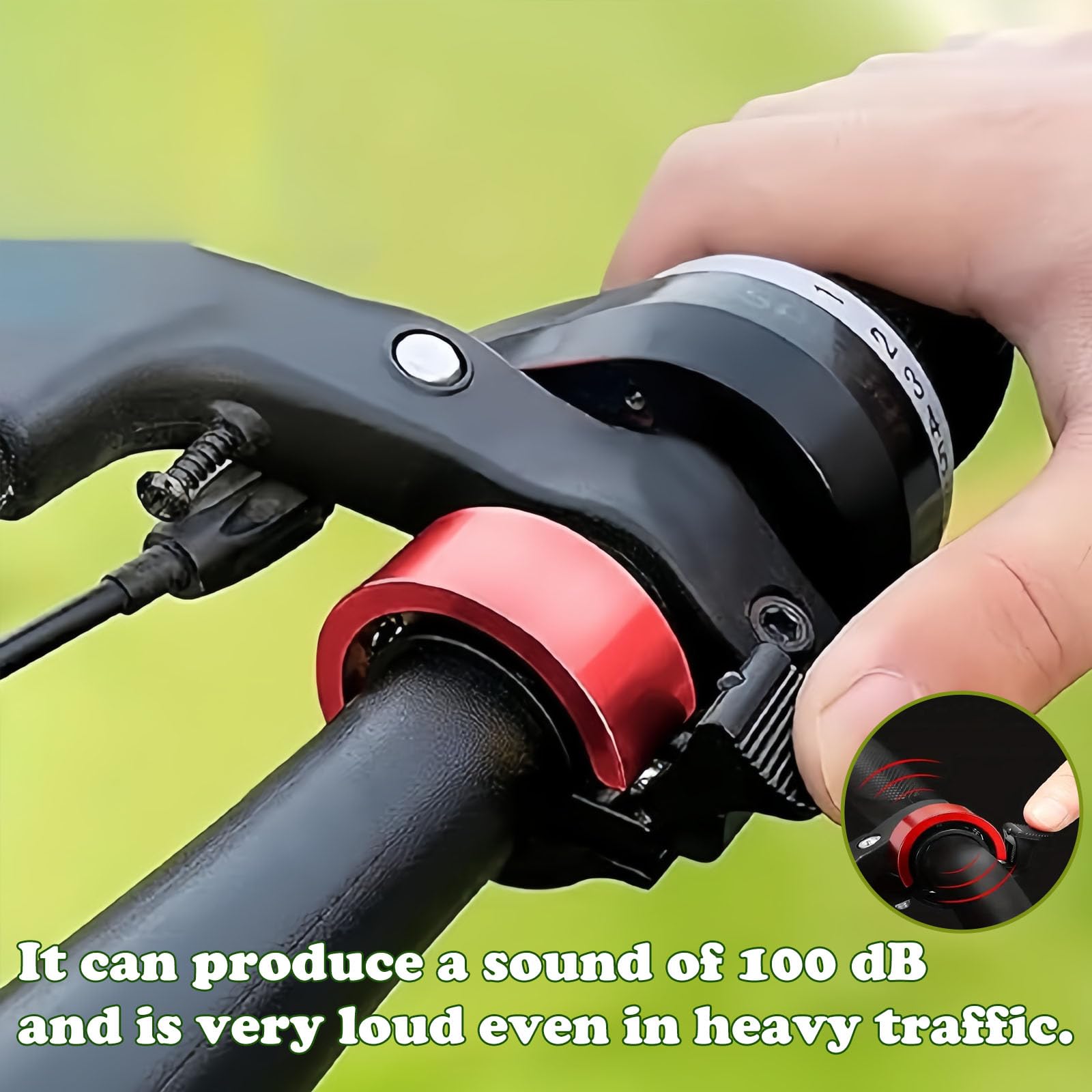 Campanello Bicicletta 3 Pezzi Nero Rosso Blu per Manubrio 22-24mm Bici da Città MTB e-Bike Alluminio Design Compatto Segnale 100dB Facile da Montare