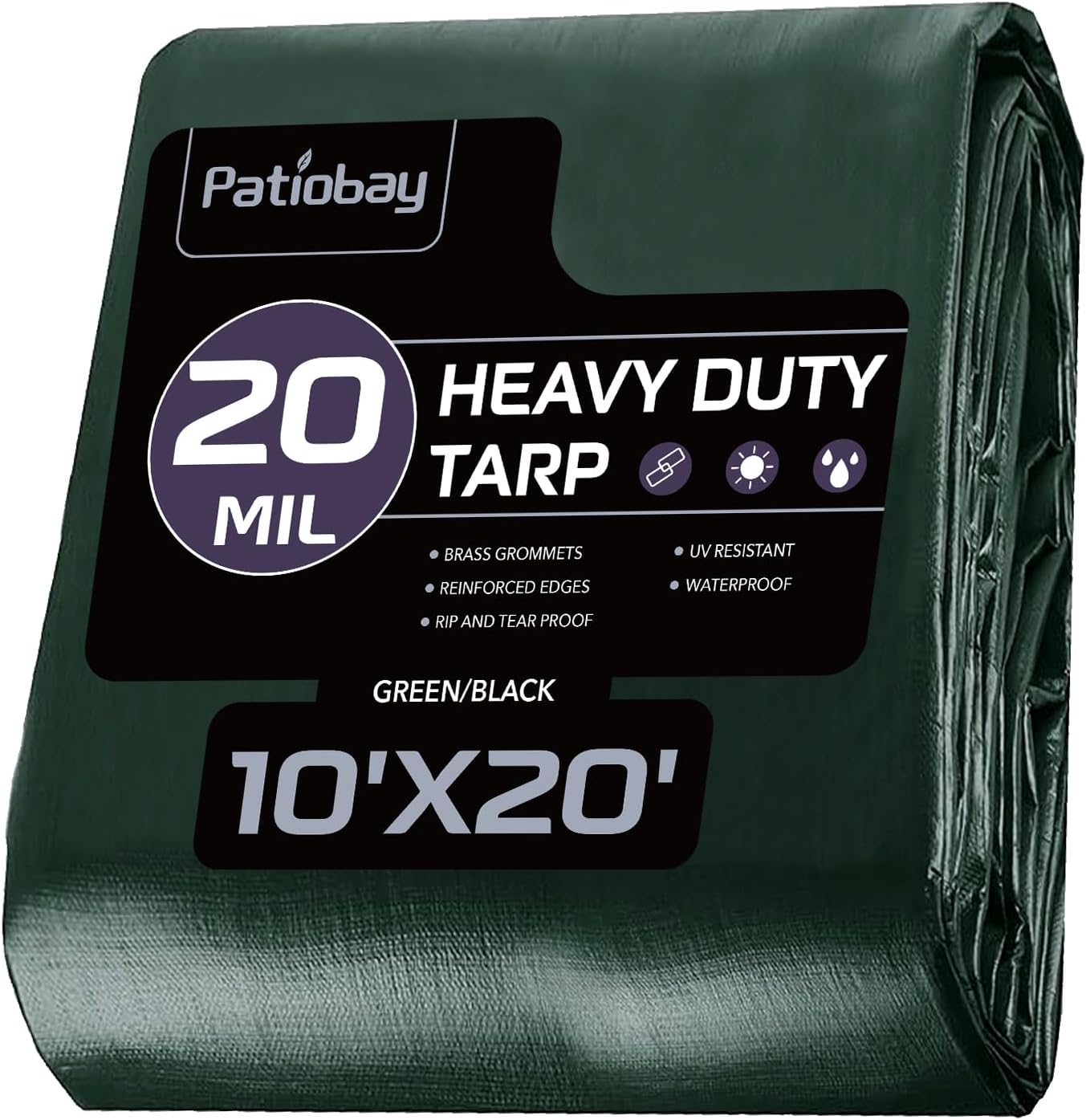 Heavy-Duty 10×20 FT Waterproof Tarp with Grommets & UV Protection