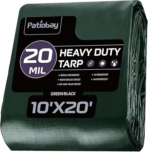 Miniatura 10 de Lona 6x8 pies, 10 mil lonas impermeables resistentes con ojales cada 23.6", lona de plástico gruesa, resistente a los rayos UV y al desgarro