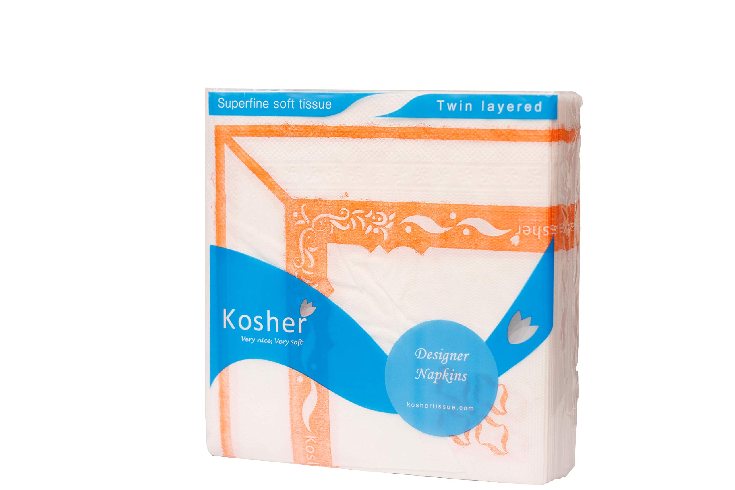 Kosher 2 Ply Designer Dinner tissue paper napkins/Table Napkins (16 x 16) | 50 napkins each | Set of 4
