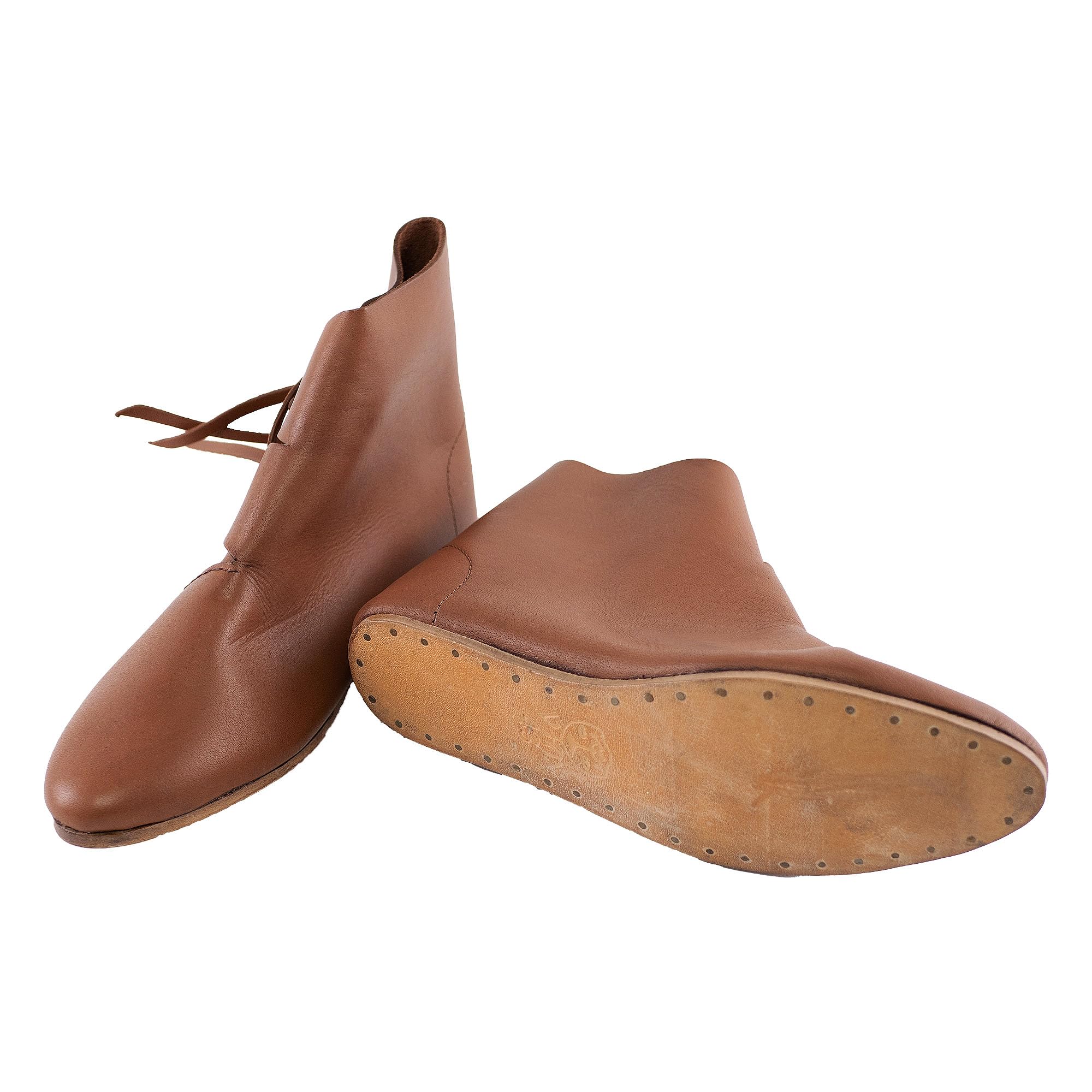 Wikinger Schuhe Dunkelbraun mit Ledersohle Jorvik