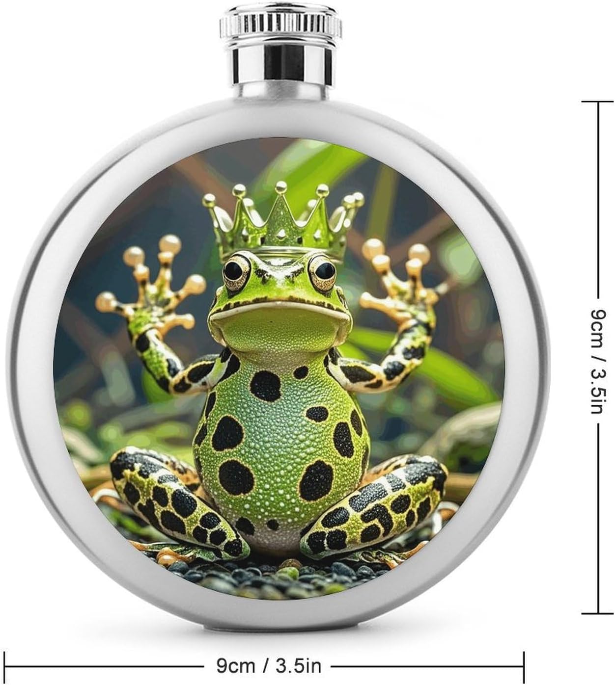 Crown Frog Stainless Steel Flagon to 5 Oz with Screw Cap,Hip Flask for Men–Whiskey & Liquor Pocket Flask,Alcohol Flagon for Camping Drink Sports Outdoor Wine Bottle