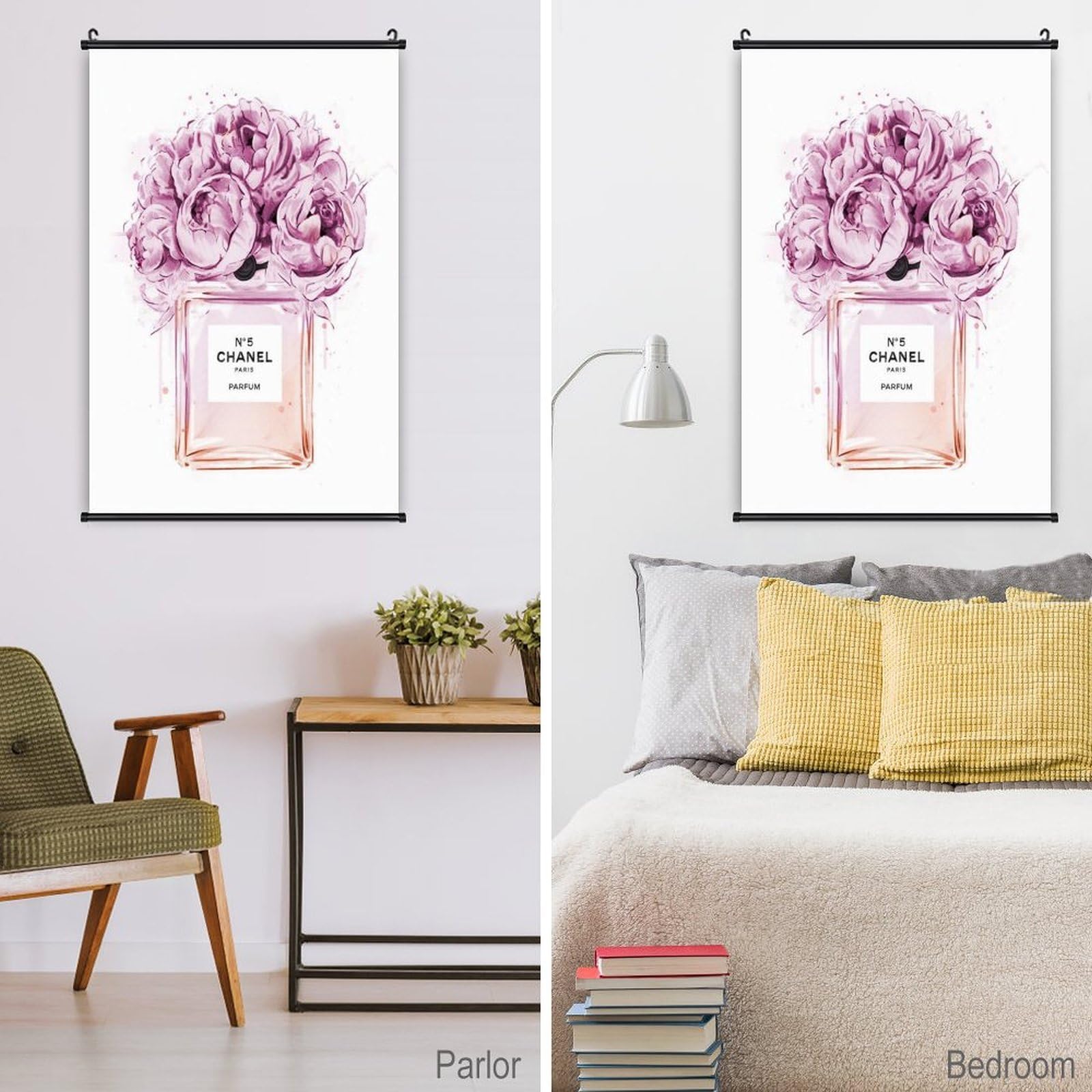 Amazon.co.jp: シャネルNo.5とピオニーの華やかなアートポスター