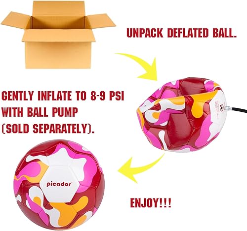 Miniatura 4 de PP PICADOR Balón de fútbol tamaño 5, pelota de fútbol tricolor para jóvenes y adultos, pelotas de fútbol para niños y niñas, para deportes en