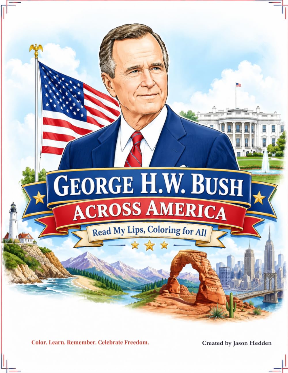 George H.W. Bush Across America: Read My Lips, Coloring For All (Presidents Across America Series)