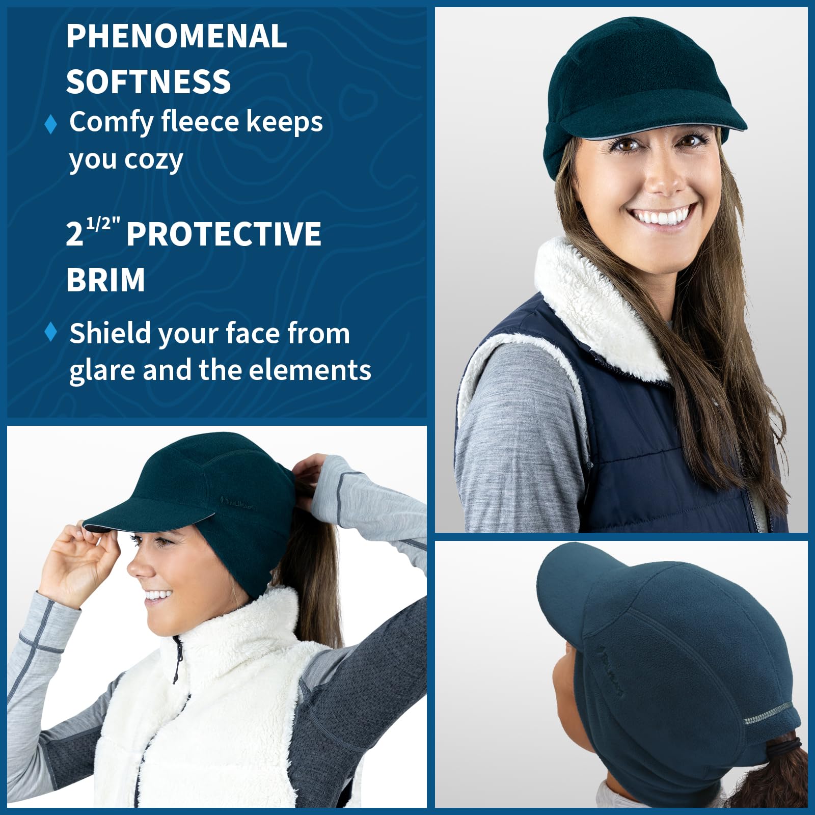 TrailHeads Trailblazer-Sombrero de Aventura para Cola de Caballo Gorro para Clima frío para Mujer