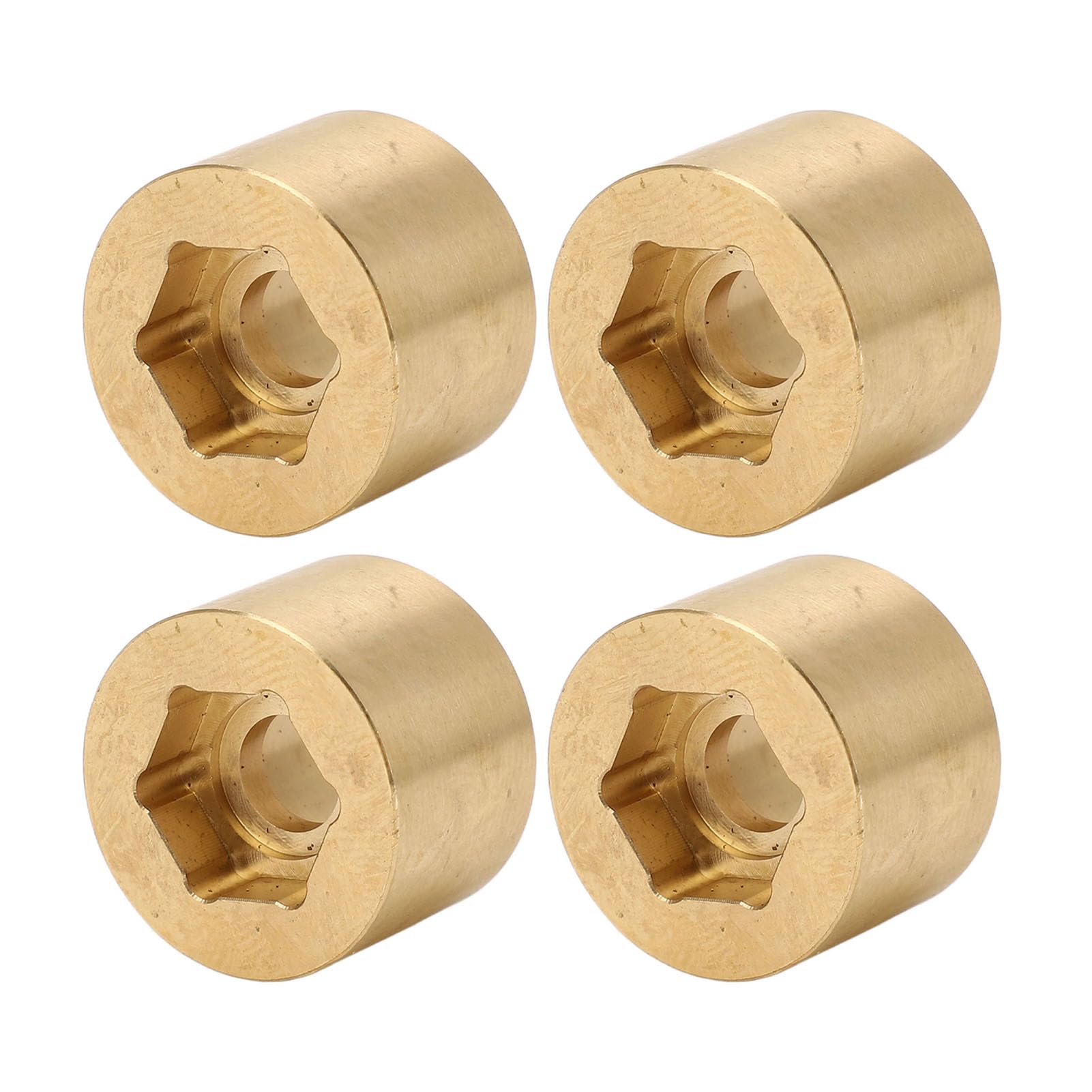 Pilipane Wheel Hex Hub Widen Brass Weight Wear Proof Adapter for 1.9in 2.2in Hub Stability Enhancer for Axial SCX10 Capra VS4 10 Gen8 RC Trailer Gold Brass Material 4Pcs (15mm) - Image 2