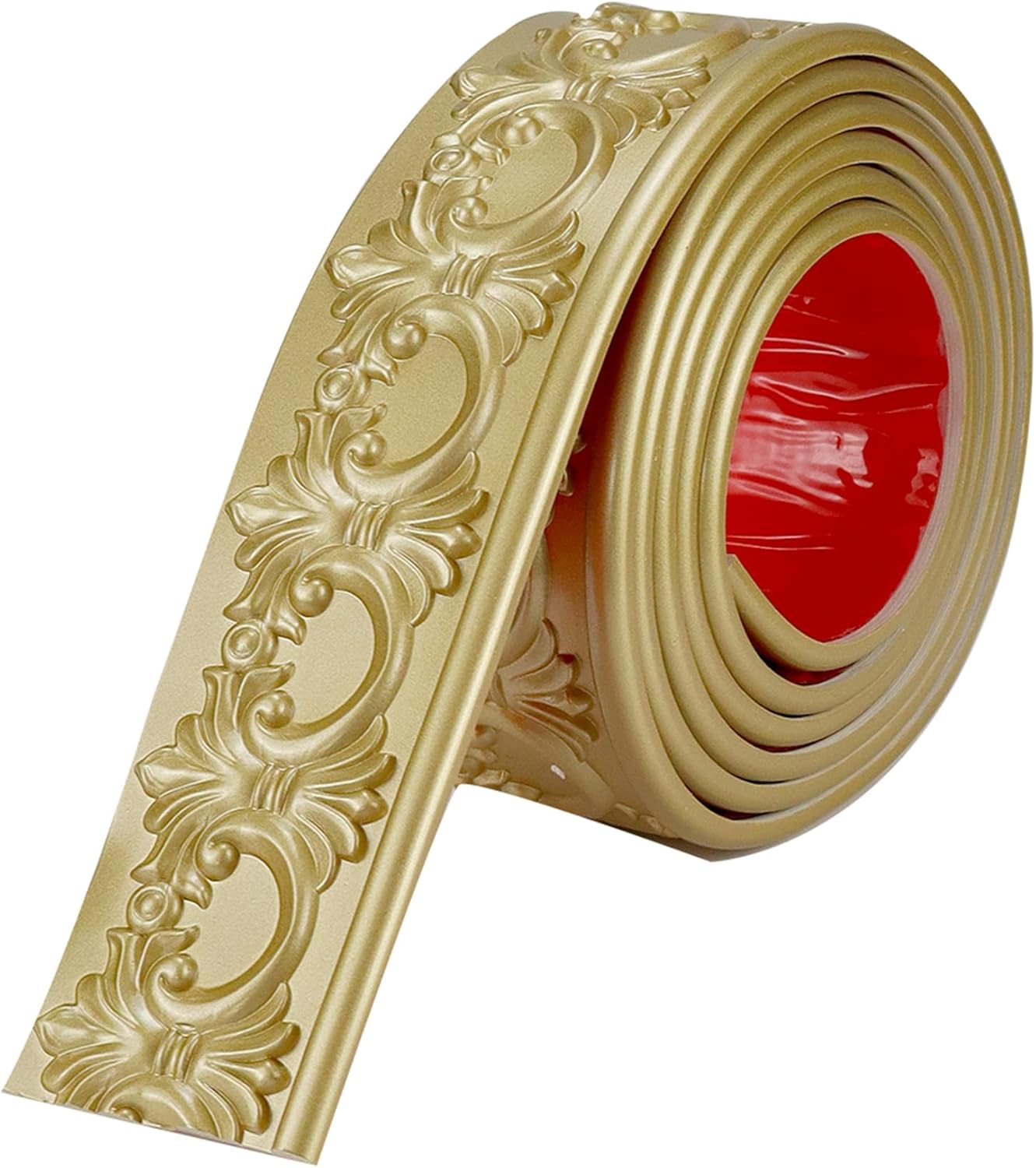 Flexible Molding Trim Wall Trim, 9.9 Feet Self Adhesive Peel and Stick Molding Ceiling Molding, Cabinet Border, Mirror Frame Trim Wall Trim for Home Decor Wall Molding & Trim (Bright Gold)