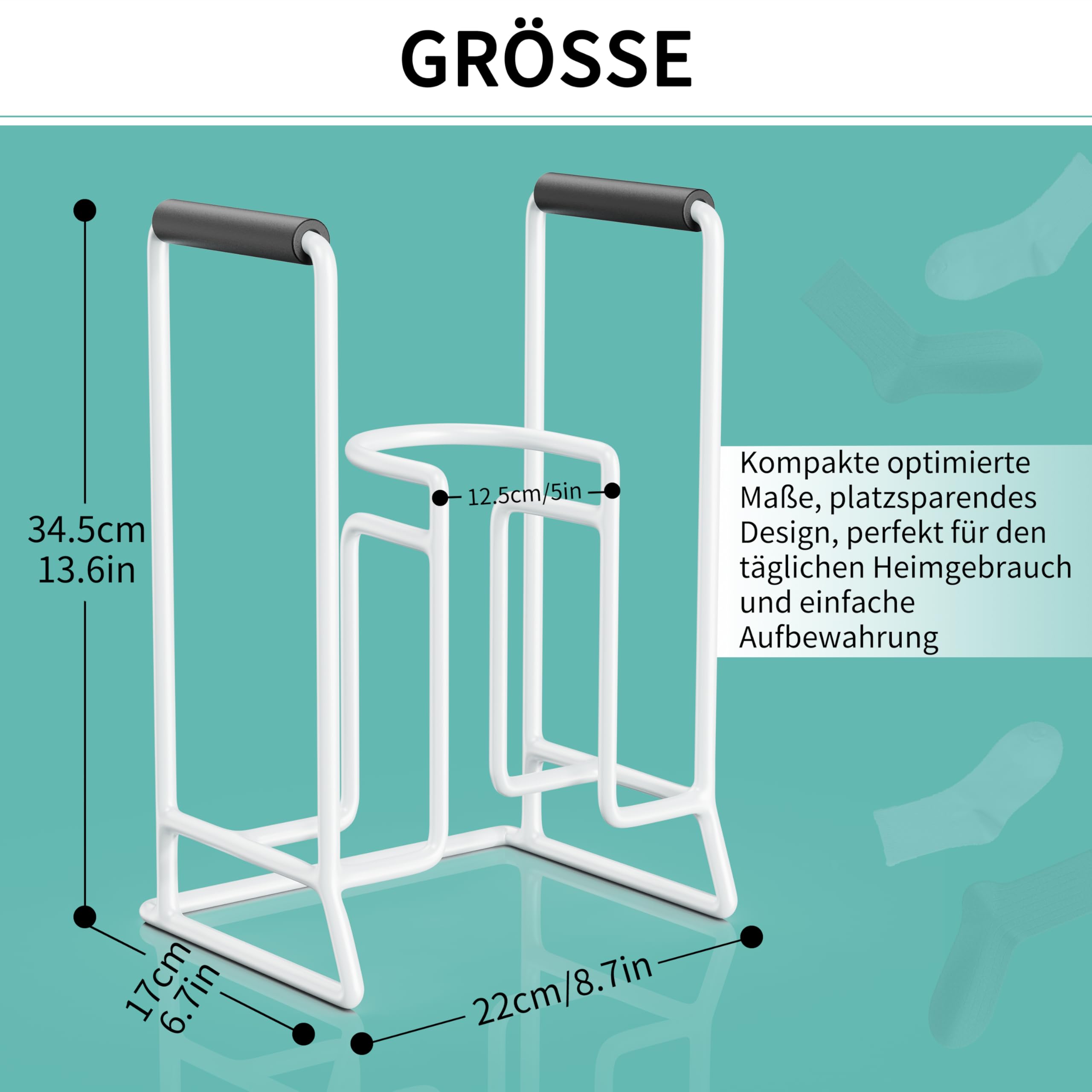 Calze a compressione per indossare le calze a compressione per anziani: strumento per indossare le calze a compressione, per uomini e donne anziani (bianco)