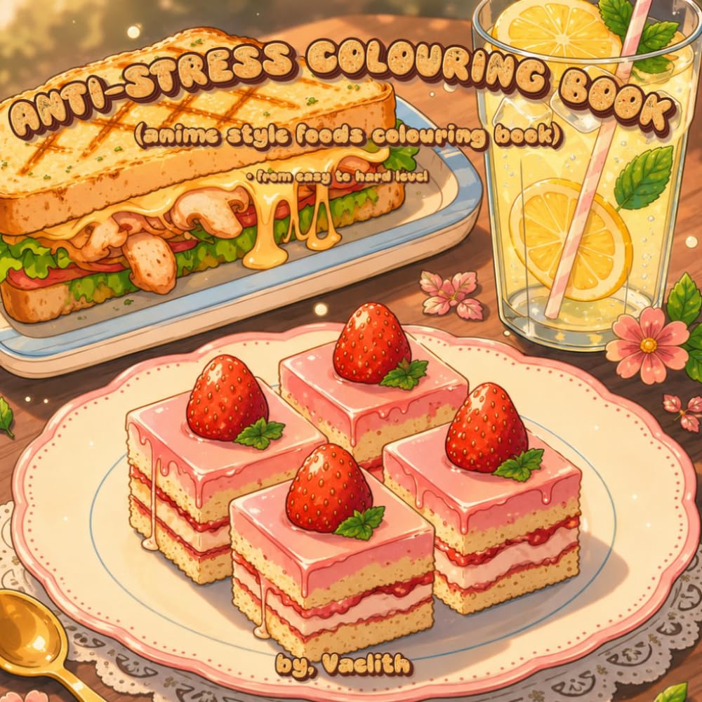 Cozy Anime Food Coloring Book for Adults & Teens: A Cozy Collection of Kawaii Food Coloring Pages