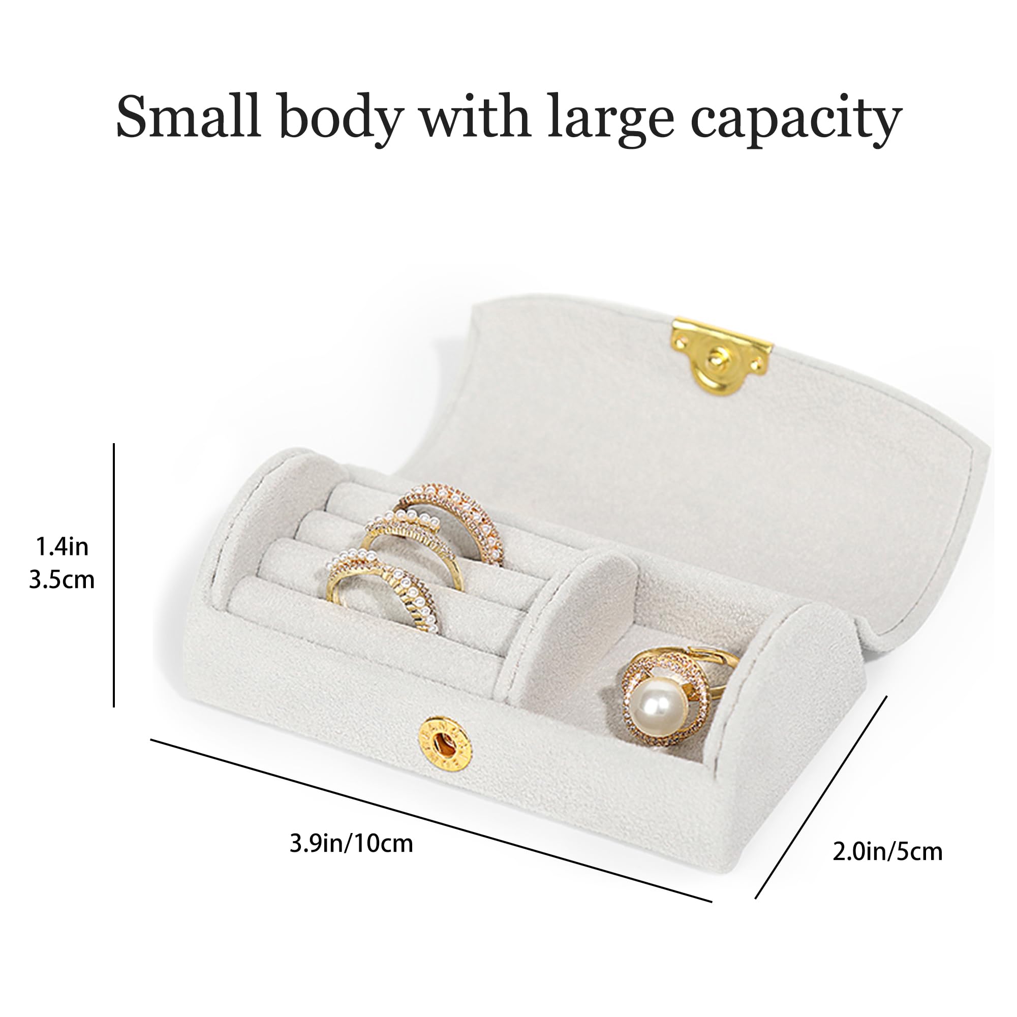 Veki Boîte à Bijoux De Voyage En Velours Rouge - Petit Coffret Portable Pour Bagues, Boucles Et Colliers