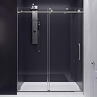 Vista 1 de ANZZI SD-AZ13-02BN - Puerta de ducha sin marco de 76 x 60 pulgadas, níquel cepillado, kit completo de ducha Madam, panel de vidrio deslizante